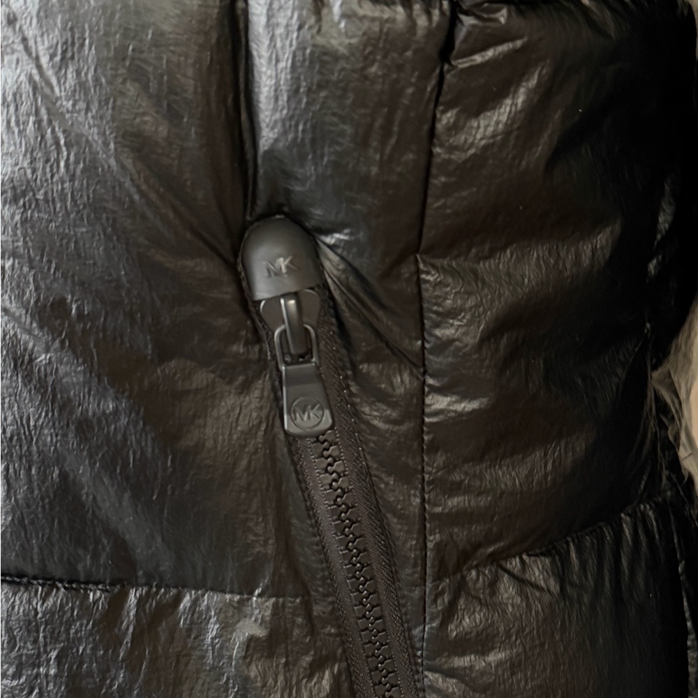 Michael Kors Shiny Black Puffer Coat - Picture 9 of 14